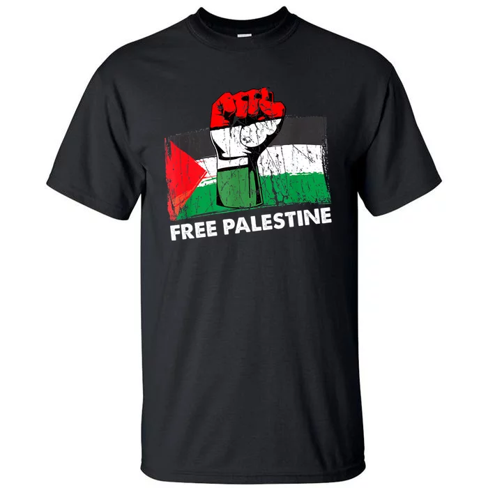 Free Palestine Gaza Palestinian Flag Tall T-Shirt