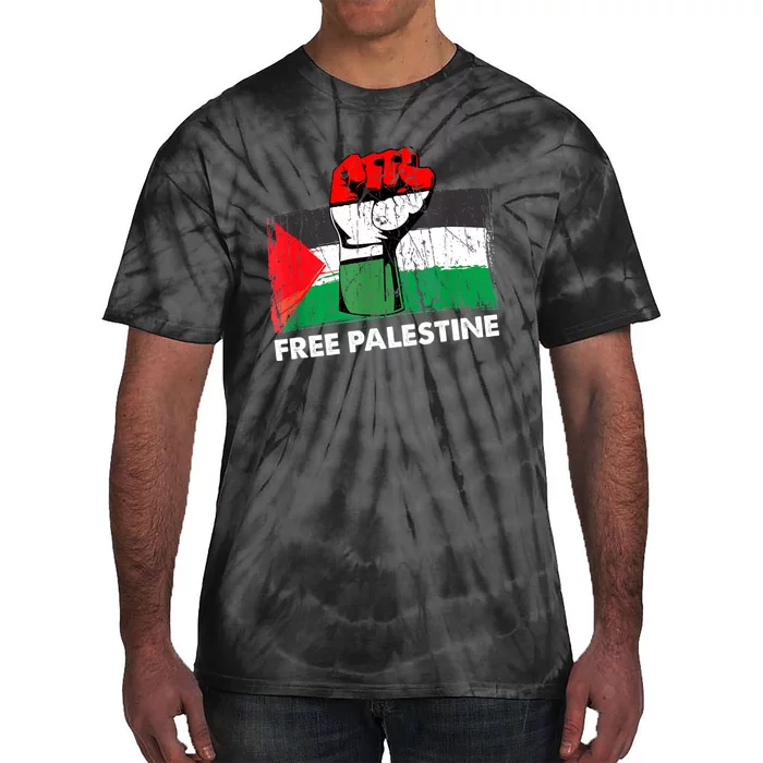 Free Palestine Gaza Palestinian Flag Tie-Dye T-Shirt