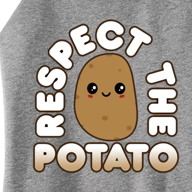 Funny Potato Gift Cute Kawaii Style Respect The Potato Gift Women’s Perfect Tri Rocker Tank