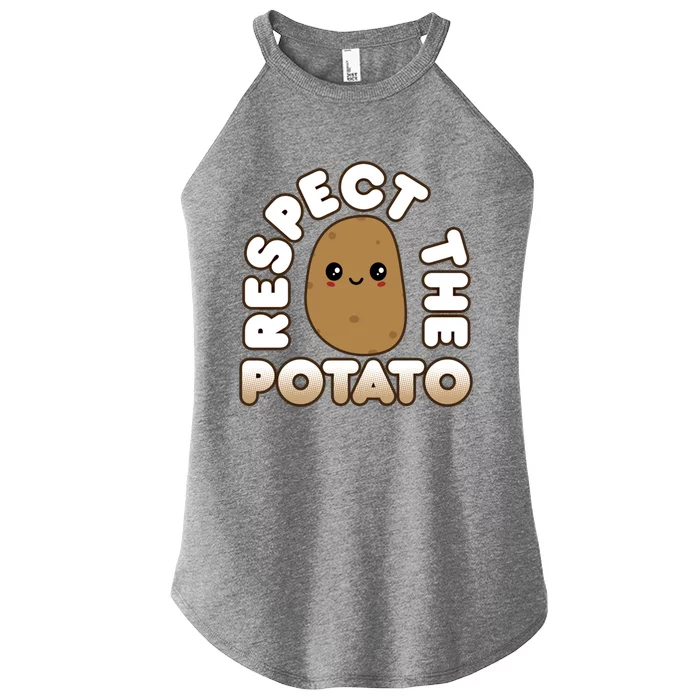 Funny Potato Gift Cute Kawaii Style Respect The Potato Gift Women’s Perfect Tri Rocker Tank