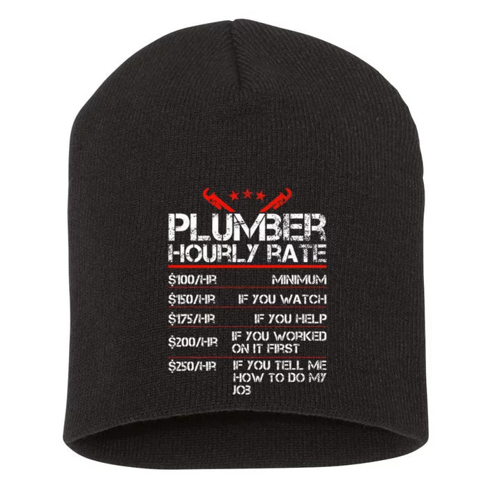 Funny Plumber Gifts Plumber Hourly Labor Rates Plumber Short Acrylic Beanie