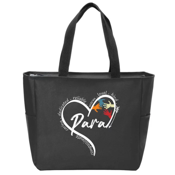 Funny Paraprofessional Graphic Tees Tops Back To School Art Zip Tote Bag