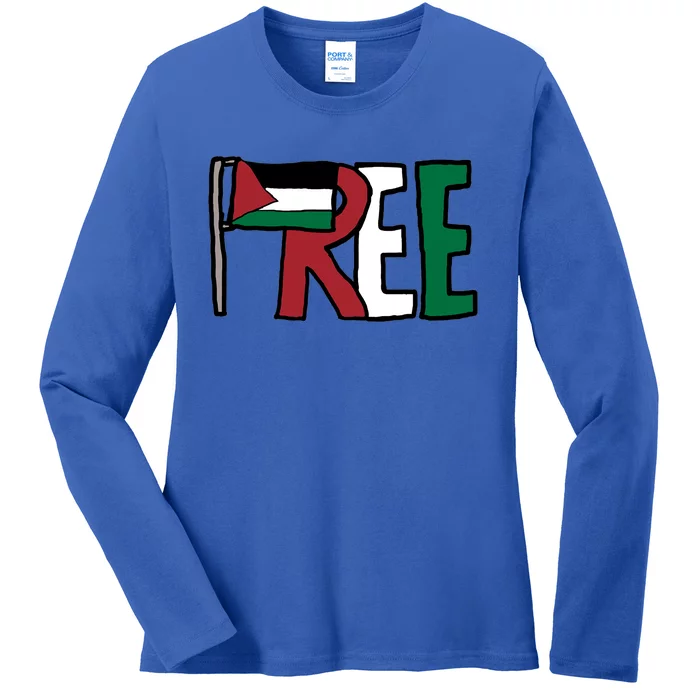 Free Palestine Great Gift Ladies Long Sleeve Shirt