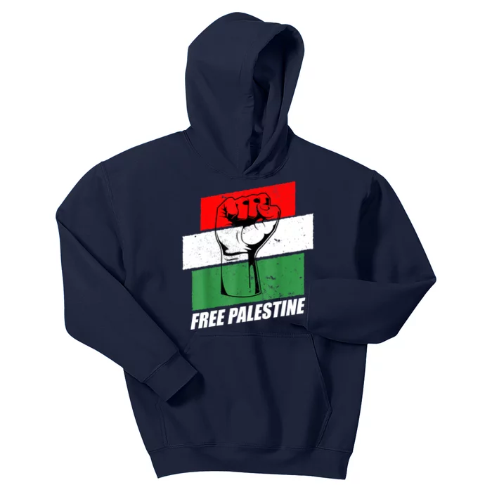 Free Palestine Gaza Palestinian Flag Kids Hoodie