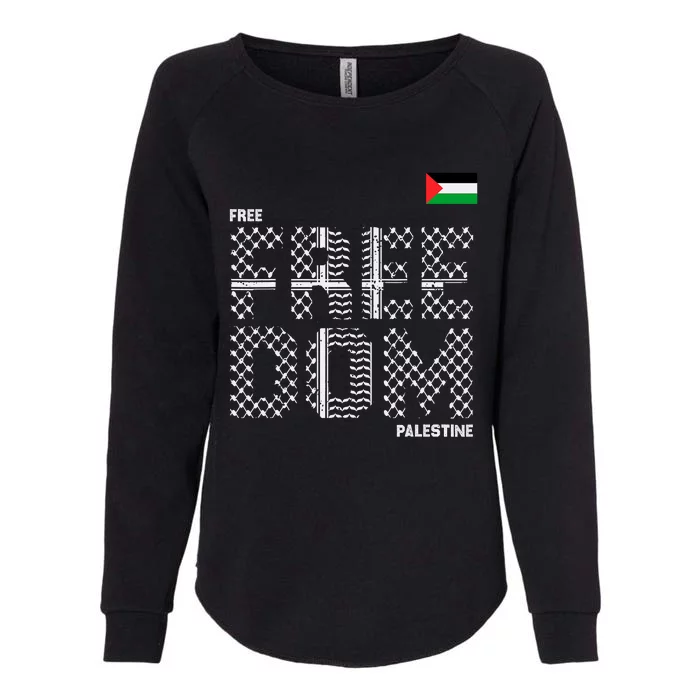 Free Palestine Gaza Flag Arabic Freedom For Palestinians Womens California Wash Sweatshirt