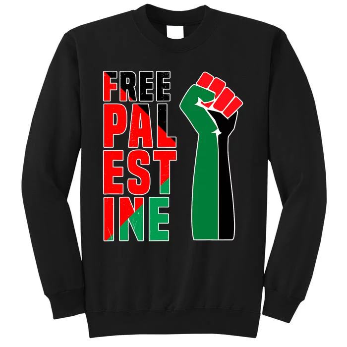 Free Palestine Gaza Flag Arabic Freedom For Palestinians Gift Tall Sweatshirt