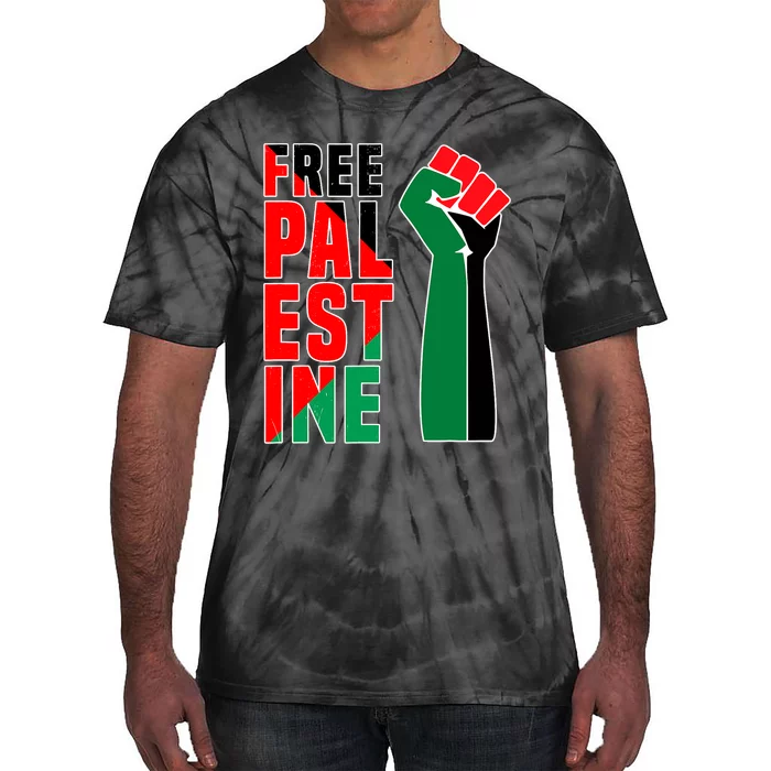 Free Palestine Gaza Flag Arabic Freedom For Palestinians Gift Tie-Dye T-Shirt