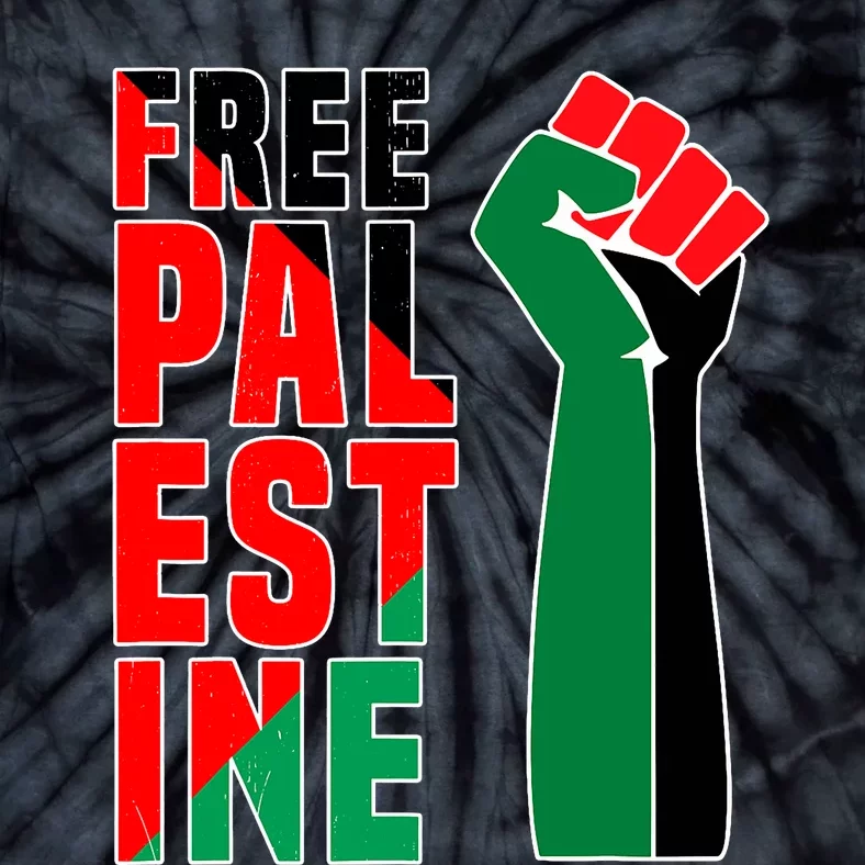 Free Palestine Gaza Flag Arabic Freedom For Palestinians Gift Tie-Dye T-Shirt