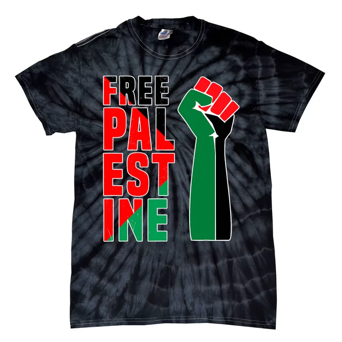 Free Palestine Gaza Flag Arabic Freedom For Palestinians Gift Tie-Dye T-Shirt