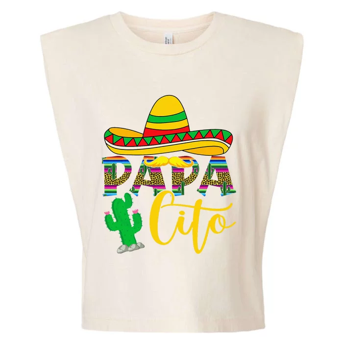 Funny Papacito Grandpa To Be Cinco De Mayo Mexico Fiesta Garment-Dyed Women's Muscle Tee