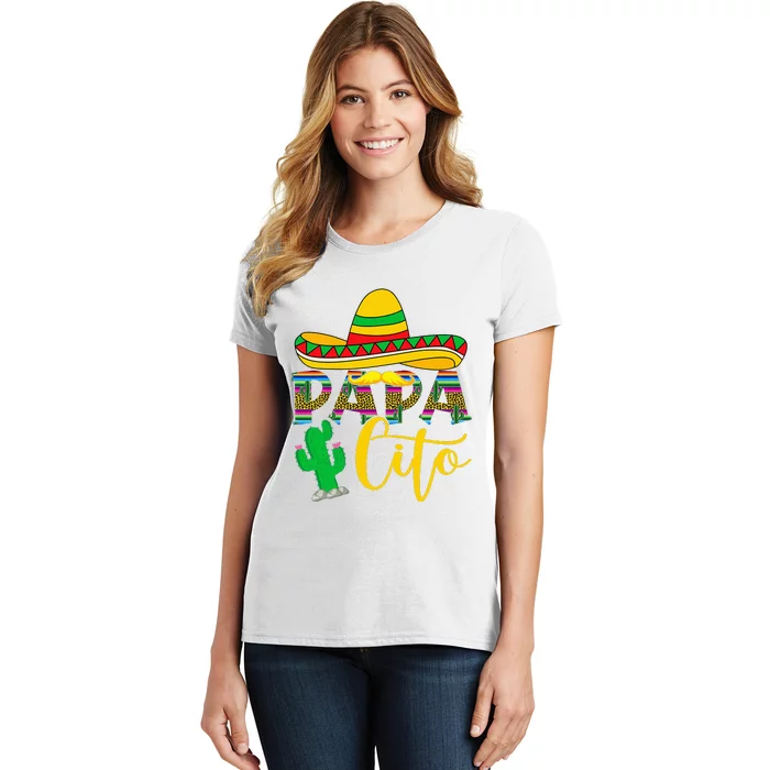 Funny Papacito Grandpa To Be Cinco De Mayo Mexico Fiesta Women's T-Shirt