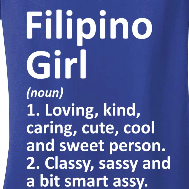 Filipino Philippines Gift Funny Country Roots Descent Gift Women's V-Neck T-Shirt