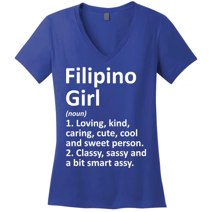 Filipino Philippines Gift Funny Country Roots Descent Gift Women's V-Neck T-Shirt