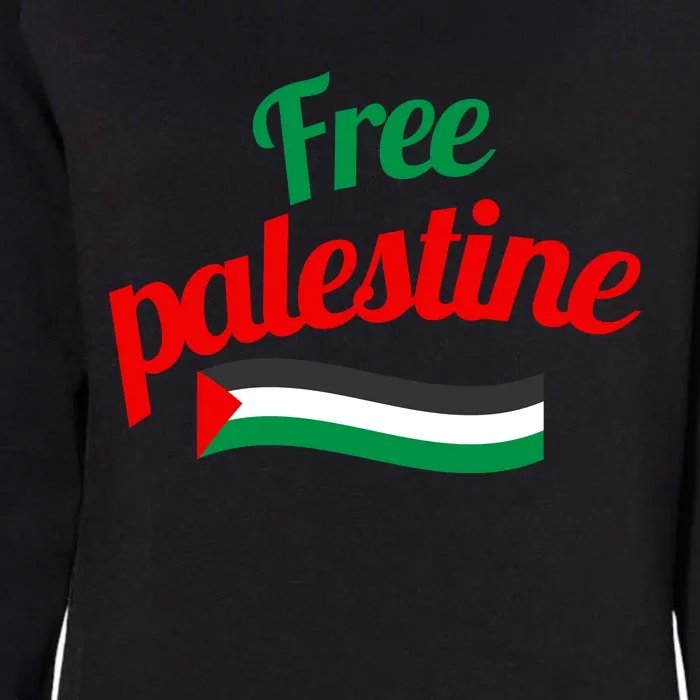 Free Palestine Gaza Flag Arabic Freedom For Palestinians Womens California Wash Sweatshirt