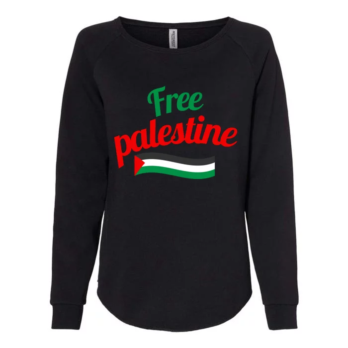 Free Palestine Gaza Flag Arabic Freedom For Palestinians Womens California Wash Sweatshirt