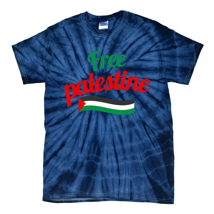 Free Palestine Gaza Flag Arabic Freedom For Palestinians Tie-Dye T-Shirt