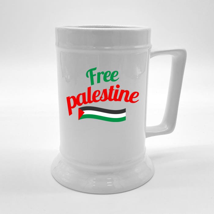 Free Palestine Gaza Flag Arabic Freedom For Palestinians Front & Back Beer Stein