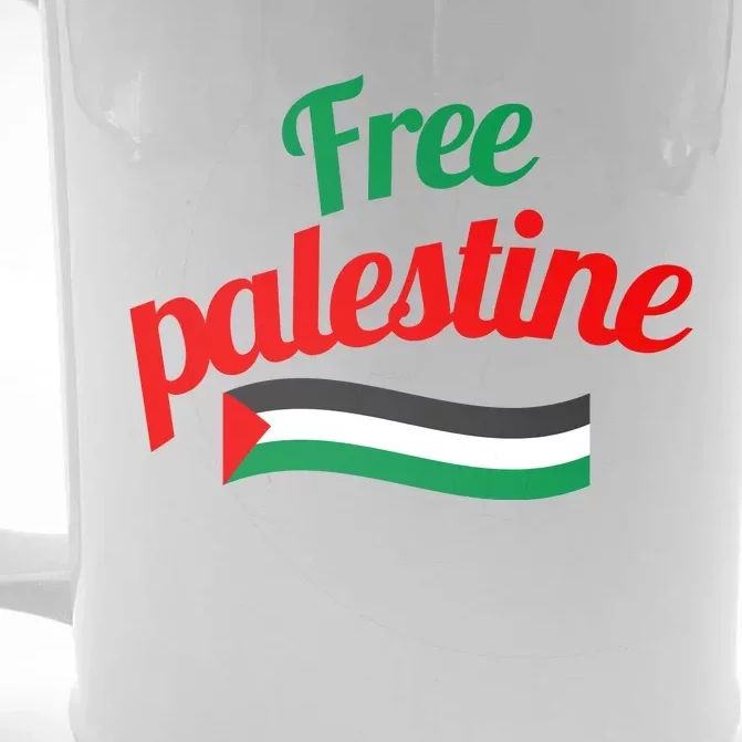 Free Palestine Gaza Flag Arabic Freedom For Palestinians Front & Back Beer Stein