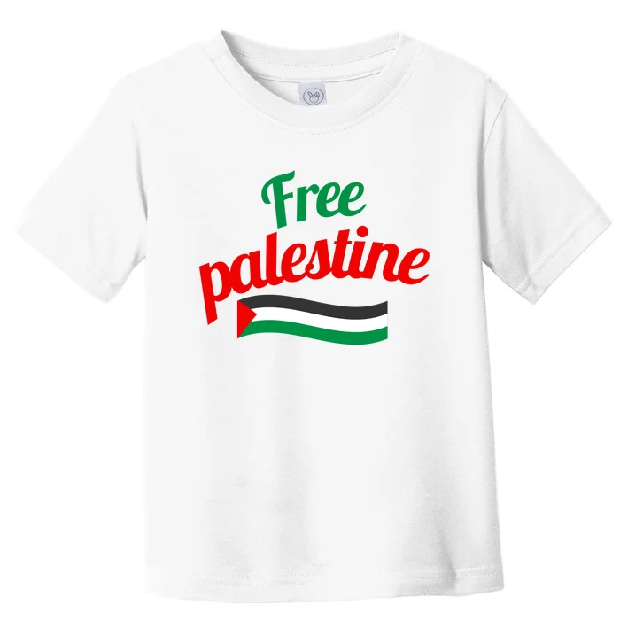 Free Palestine Gaza Flag Arabic Freedom For Palestinians Toddler T-Shirt