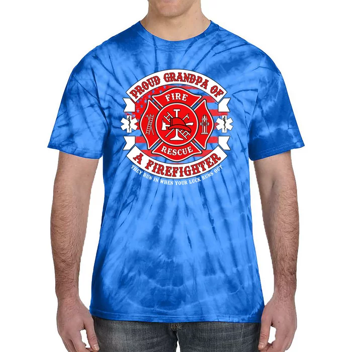 Firefighter Proud Grandpa Fire Hero First Responder Funny Gift Cute Gift Tie-Dye T-Shirt