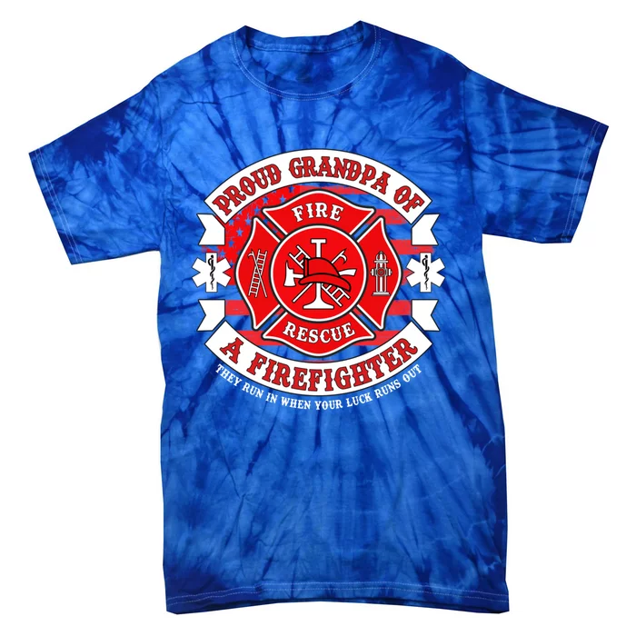 Firefighter Proud Grandpa Fire Hero First Responder Funny Gift Cute Gift Tie-Dye T-Shirt