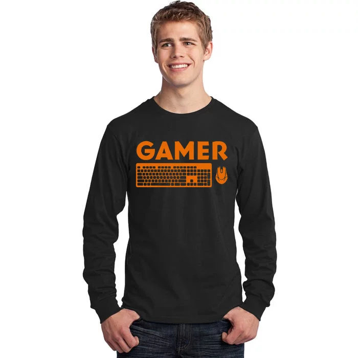 Funny Pc Gamer Keyboard Video Computer Gaming Lovers Outfit Tall Long Sleeve T-Shirt