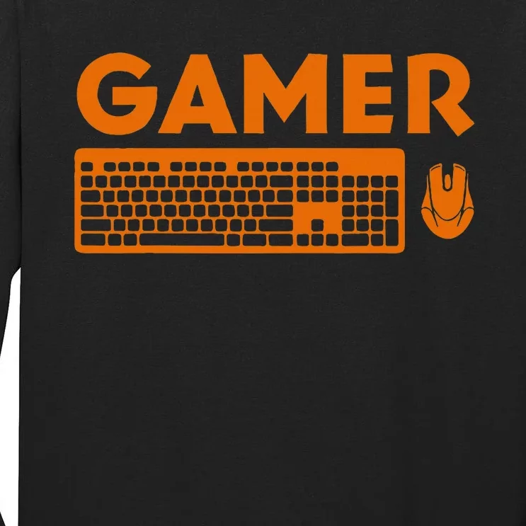 Funny Pc Gamer Keyboard Video Computer Gaming Lovers Outfit Tall Long Sleeve T-Shirt