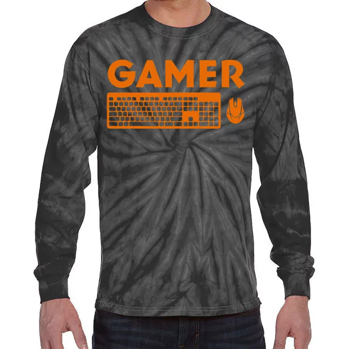 Funny Pc Gamer Keyboard Video Computer Gaming Lovers Outfit Tie-Dye Long Sleeve Shirt