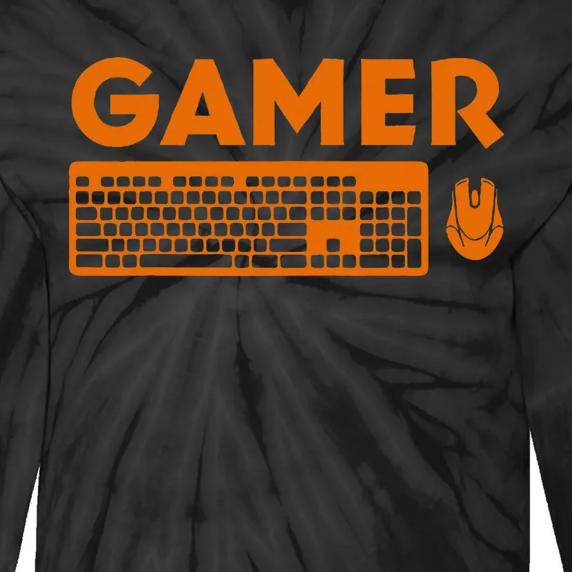 Funny Pc Gamer Keyboard Video Computer Gaming Lovers Outfit Tie-Dye Long Sleeve Shirt