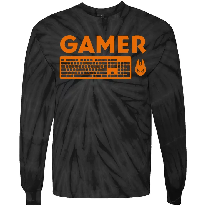 Funny Pc Gamer Keyboard Video Computer Gaming Lovers Outfit Tie-Dye Long Sleeve Shirt