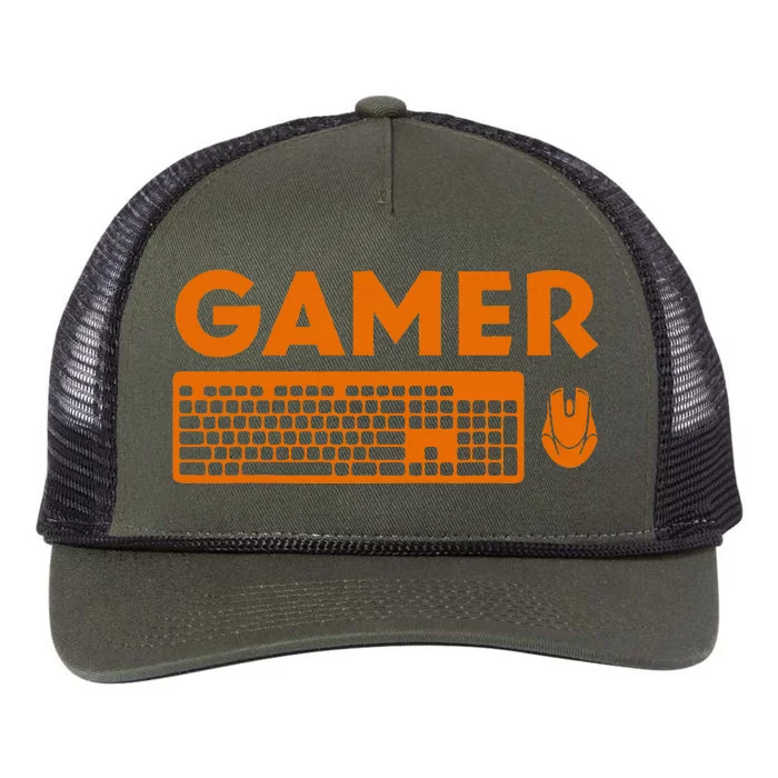 Funny Pc Gamer Keyboard Video Computer Gaming Lovers Outfit Retro Rope Trucker Hat Cap