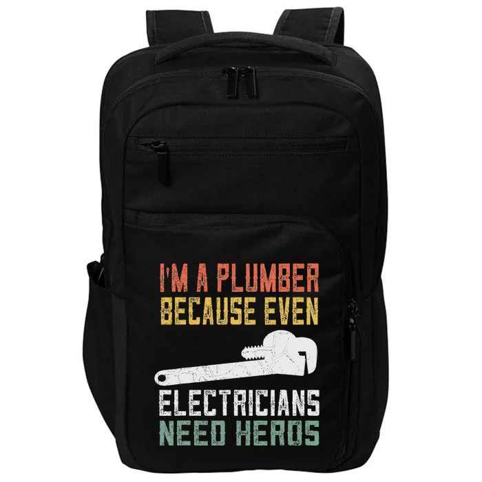 Funny Plumber Gifts For Retro Plumbing Impact Tech Backpack