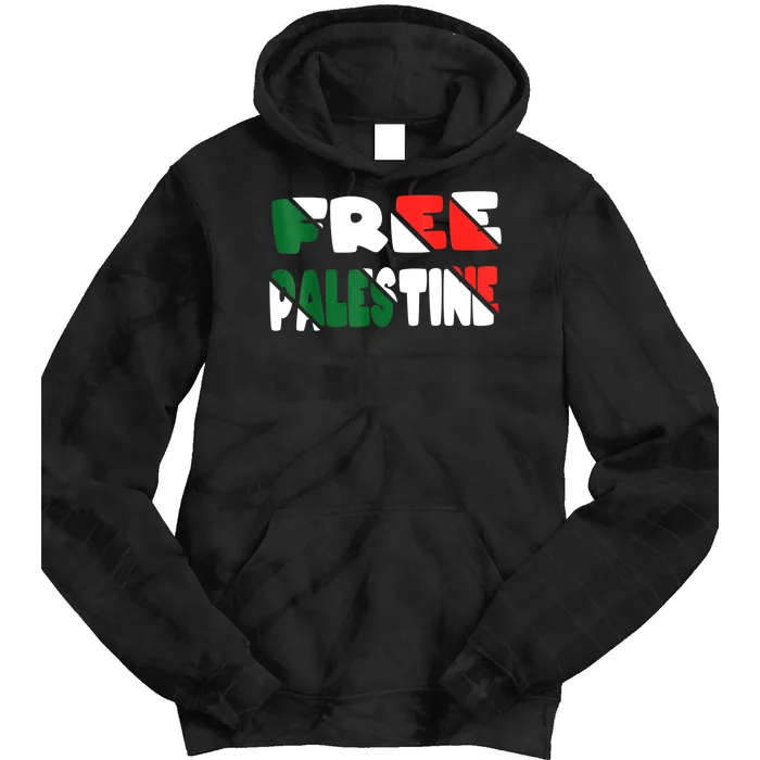 Free Palestine Gaza Palestinian Flag Tie Dye Hoodie