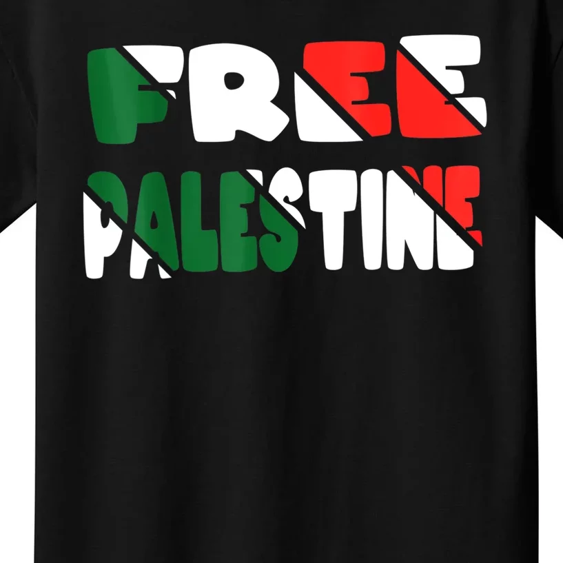 Free Palestine Gaza Palestinian Flag Kids T-Shirt