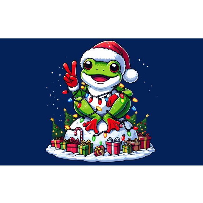 Funny Peace Hand Frog Christmas Lights Womenss Bumper Sticker