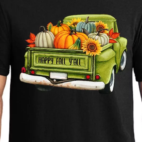 Fall Pumpkin Harvest Time Old Pickup Farm Truck Thanksgiving Pajama Set