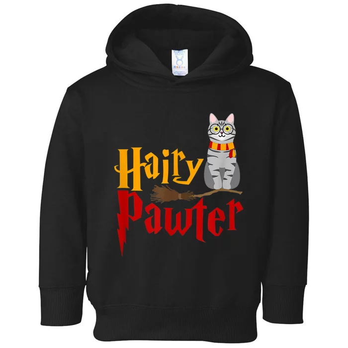 FUNNY Pun Hairy Pawter WiIzard Gift For Cat Lovers Toddler Hoodie