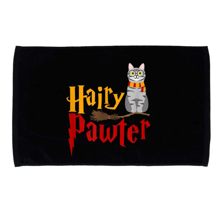 FUNNY Pun Hairy Pawter WiIzard Gift For Cat Lovers Microfiber Hand Towel