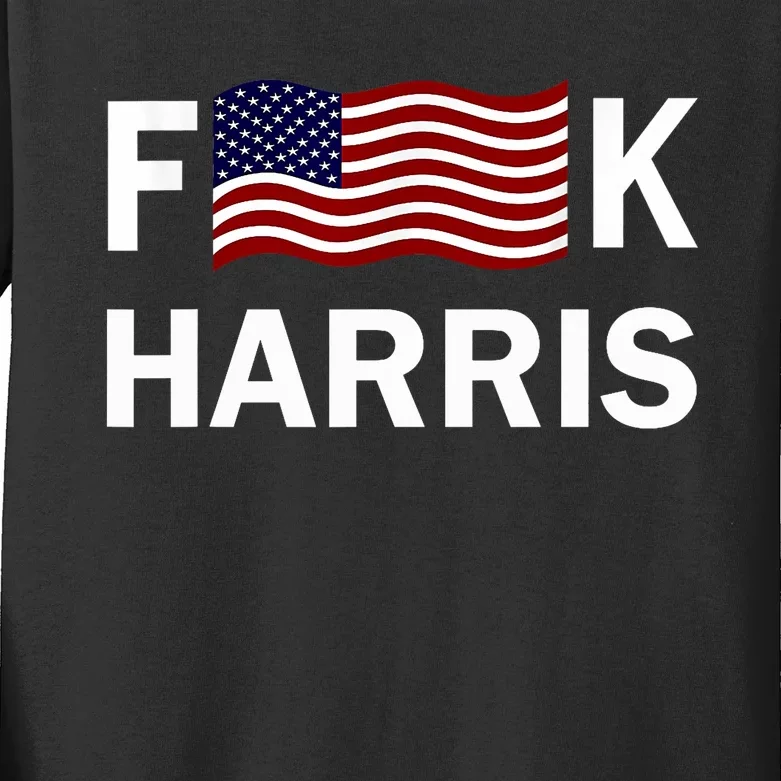 Fkh Political Humor F Kamala Harris Conservative Republican Kids Long Sleeve Shirt