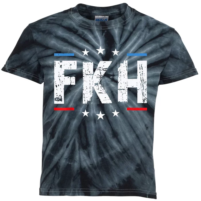 Fkh Political Humor F Kamala Harris Conservative Republican Kids Tie-Dye T-Shirt