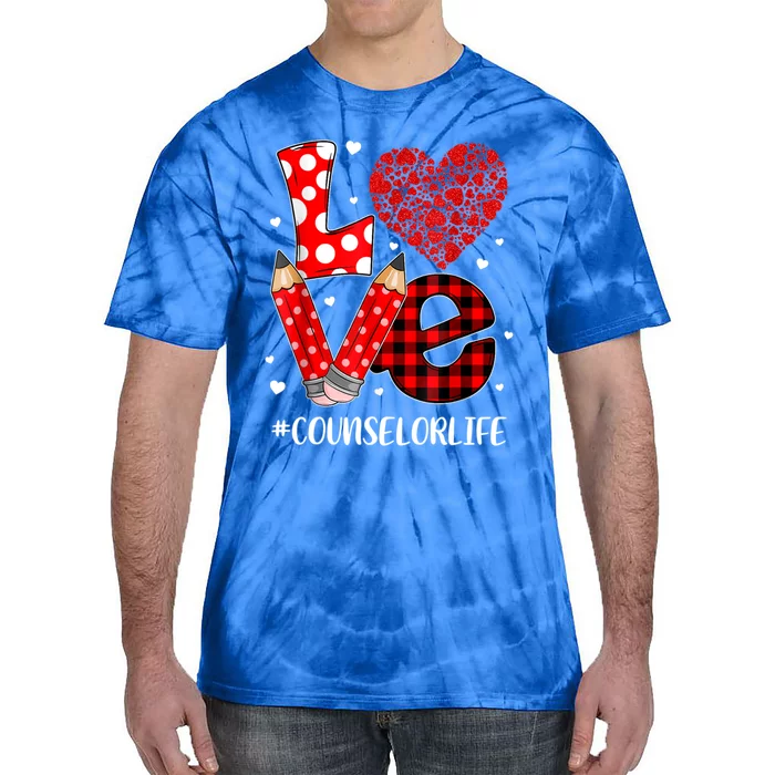 Funny Plaid Heart Love Counselor Valentine Day Christmas Meaningful Gift Tie-Dye T-Shirt