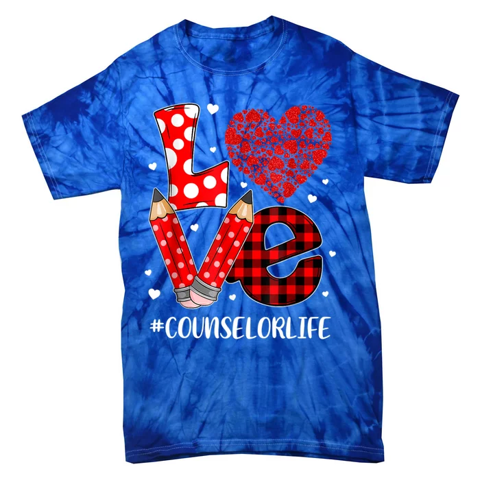 Funny Plaid Heart Love Counselor Valentine Day Christmas Meaningful Gift Tie-Dye T-Shirt