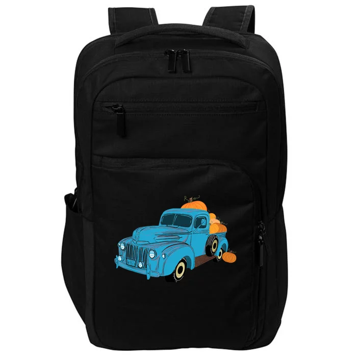 Fall Pumpkin Harvest Time Old Pickup Farm Truck Impact Tech Backpack