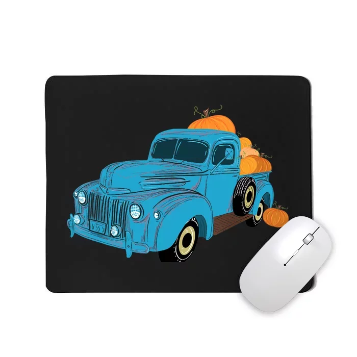 Fall Pumpkin Harvest Time Old Pickup Farm Truck Mousepad