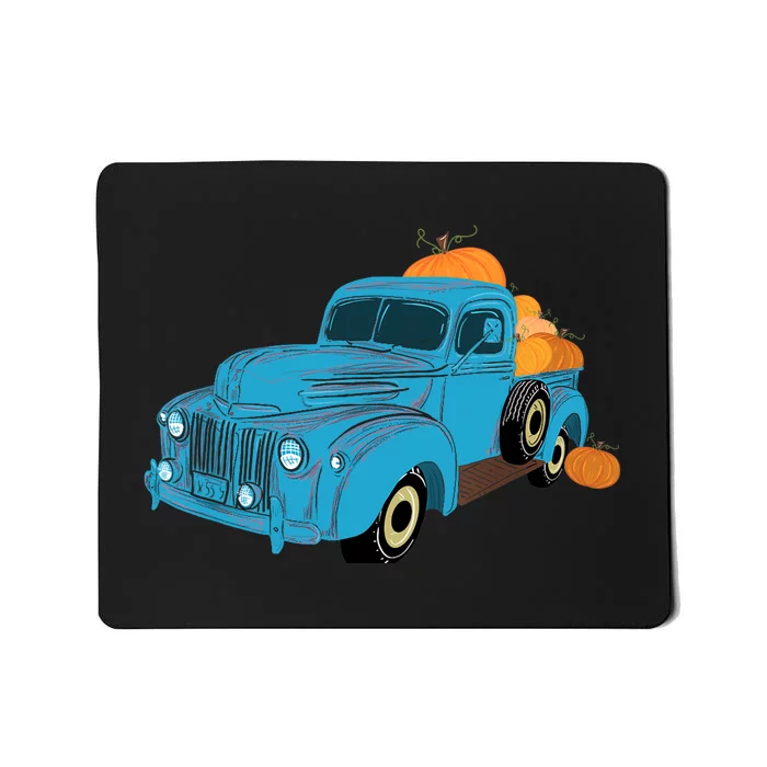 Fall Pumpkin Harvest Time Old Pickup Farm Truck Mousepad