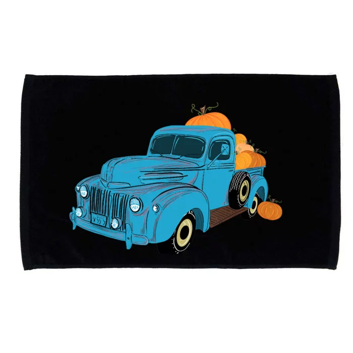 Fall Pumpkin Harvest Time Old Pickup Farm Truck Microfiber Hand Towel