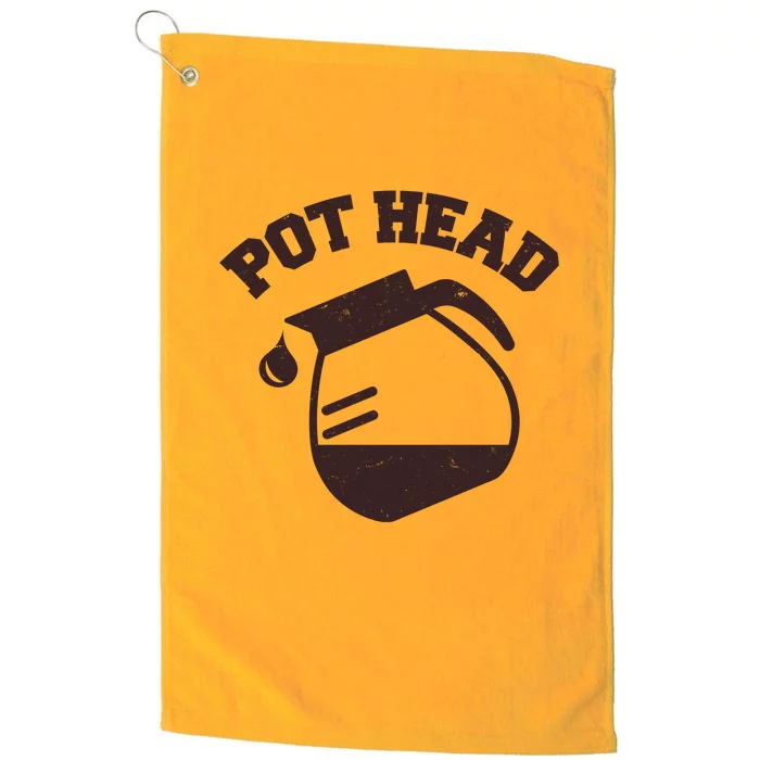 Funny Pot Head Coffee Lover Platinum Collection Golf Towel