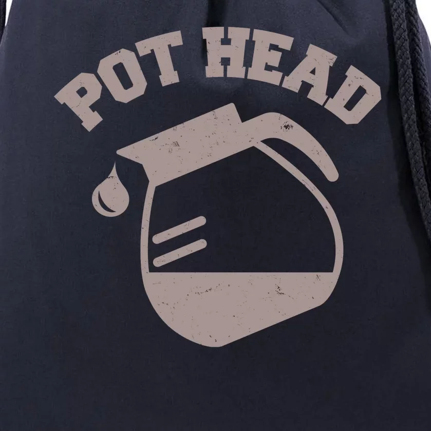 Funny Pot Head Coffee Lover Drawstring Bag