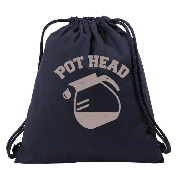 Funny Pot Head Coffee Lover Drawstring Bag