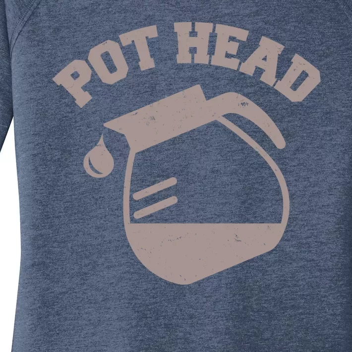 Funny Pot Head Coffee Lover Women's Perfect Tri Tunic Long Sleeve Shirt